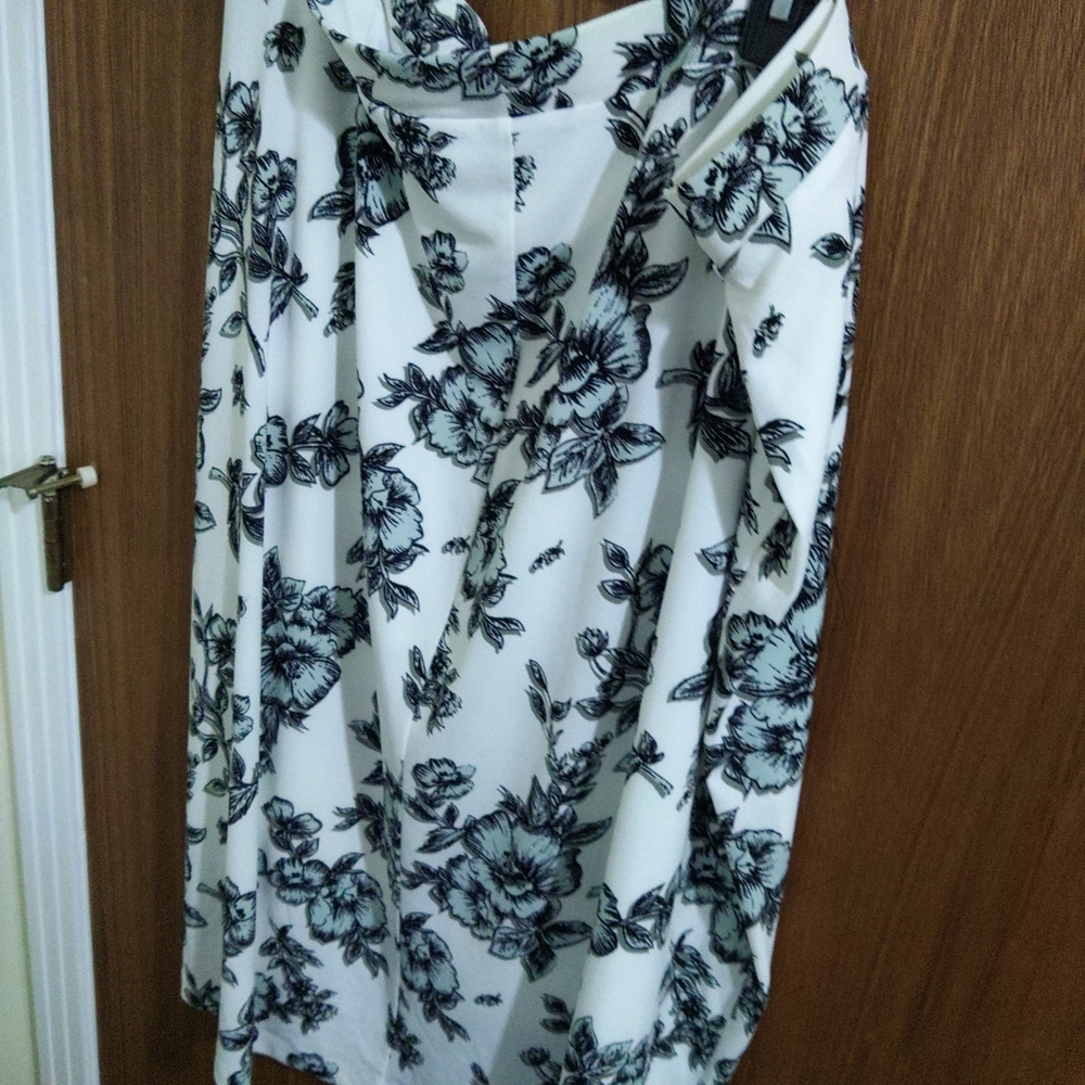 Floral Black and White Women's Skirt